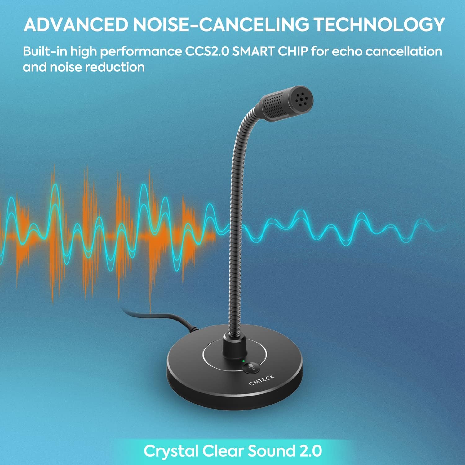 CMTECK USB Computer Microphone G009, Noise-Cancelling Recording Desktop Mic for PC/Laptop for Online Chatting, Home Studio, Podcasting, Gaming, Skype, YouTube with Mute Function(Windows/Mac) - Image 5