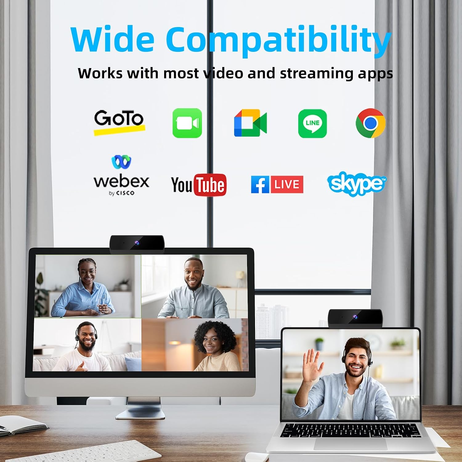 1080P HD Webcam, USB Plug & Play Computer Camera, Auto Low-Light Streaming Camera, Noise-Canceling Microphone Web cam - for Video on Laptop & Desktop - Image 7
