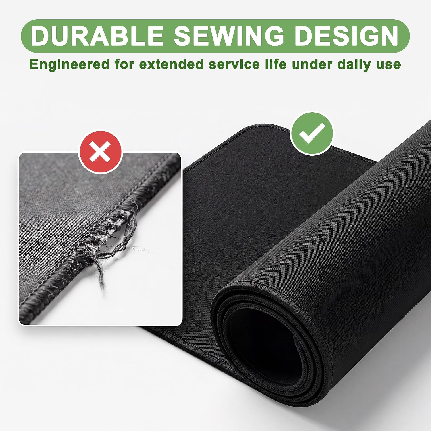 3 Pack Mouse Pad, Stitched Edges and Non-Slip Rubber Base, Black | 10.2 x 8.3 Inch Mousepad with Smooth Surface, Durable Washable Mousepads for Laptop, PC and Office - Image 4